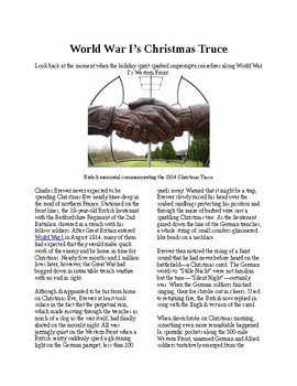 Preview of Info Reading Text - WWI's "Christmas Truce" (no prep/sub plans)