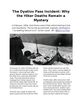 Preview of Info Reading Text - Weird History: The Dyatlov Pass Incident