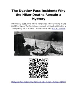 Preview of Info Reading Text - Weird History: The Dyatlov Pass Incident (Digital)
