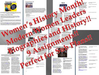 Preview of Info Reading Text - Women's History Month: Modern Women's Leaders Bundle