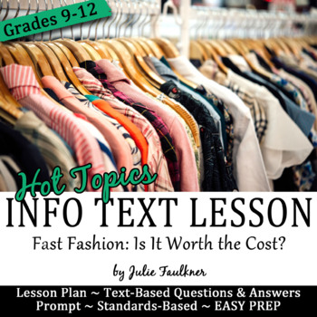 Preview of Info Text English Lesson on Hot Topics: Fast Fashion, Is It Worth the Cost?