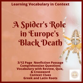 Preview of Academic Vocabulary: A Spider's Role in Europe's Black Death (HS)