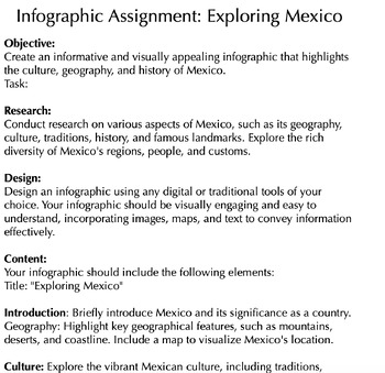 Preview of Infographic Assignment: Exploring Mexico