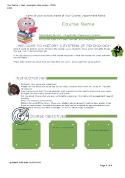 Preview of Infographic Course Syllabi