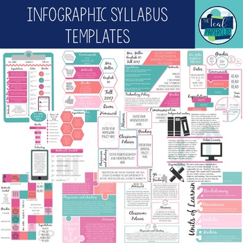 Infographic Creative Syllabus Templates by The Teal Paperclip TpT