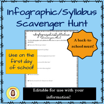 Preview of Infographic or Syllabus Scavenger Hunt/EDITABLE
