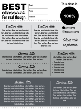 Infographic Syllabus Template Black And White By Tpete S Supply Store