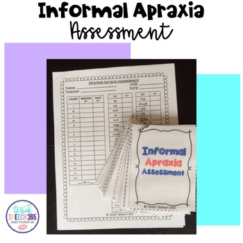 Preview of Informal Apraxia Assessment - Speech Therapy