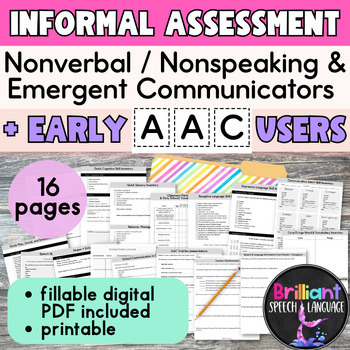 Preview of Informal Assessment for Nonverbal or Emergent Communicators and AAC Users