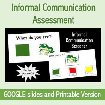 Preview of Informal Communication Screener for AAC, Speech, and Special Education