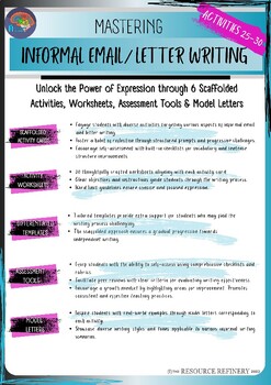 Preview of Informal Email letter writing: Activities 25-30