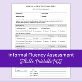 Informal Fluency Assessment for Speech Therapy | Editable,