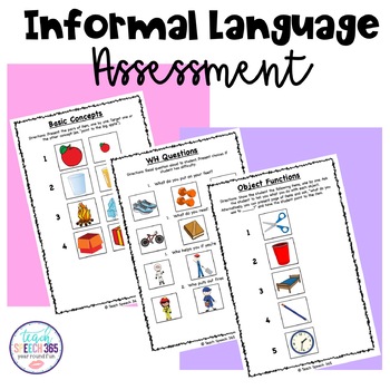 Preview of Informal Language Assessment for Speech Therapy