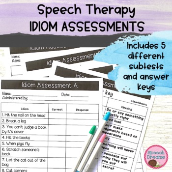 Preview of Informal Language Assessments Autism: Idioms