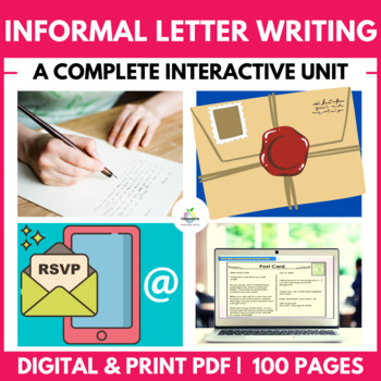 Preview of Informal Letter Writing Unit | Email | Messages | Postcards | Invitations & More