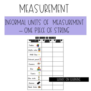 Preview of Informal Measurement | One Piece of String Activity | Hands on Learning