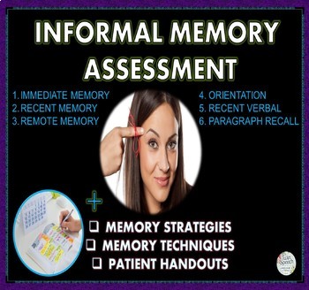 Preview of MEMORY UNIT: Informal Memory Assessment, Memory Strategies & Techniques