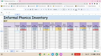 Preview of Informal Phonics Inventory Data Tracker