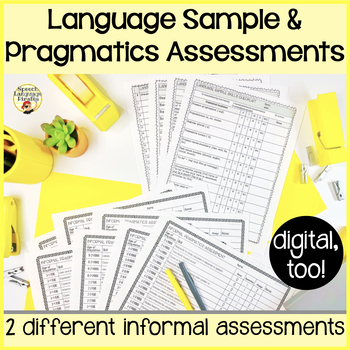 Preview of Pragmatic Language Skills Assessment Language Sample Checklist Speech Therapy