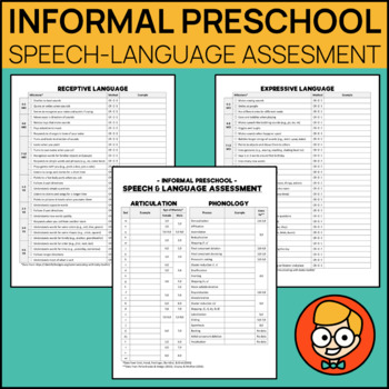 Preview of Informal Preschool Speech-Language Assessment with Developmental Norms