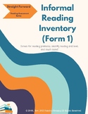 Informal Reading Inventory Form 1