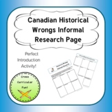 Informal Research for Canadian Historical Wrongs