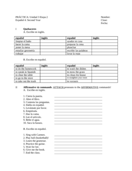 Preview of Informal Spanish commands notes, activities, worksheet and fun game!