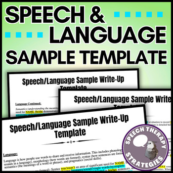 Preview of Informal Speech/Language Sample Template | School SLP Paperwork Time Saver