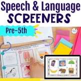 Informal Speech Therapy Language and Articulation Screener
