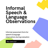 Informal Speech and Language Observations