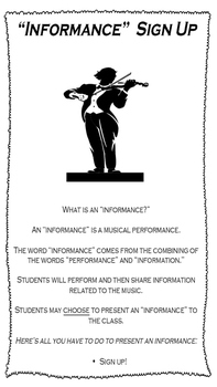 Preview of Informance (Informational Musical Performance) Poster