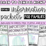 Information Packet for Back to School Night | Succulent Themed
