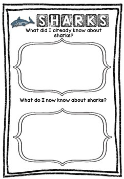 Information Report Pack - Sharks by Two Creative Teachers | TpT