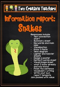 Information Report Pack - Snakes by Two Creative Teachers | TpT