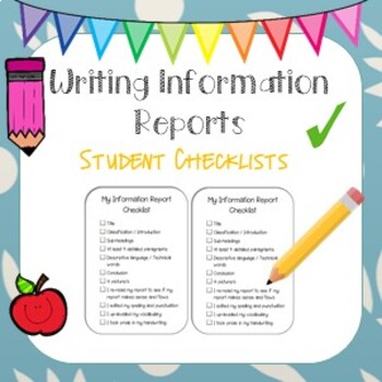 Preview of Information Report Writing Checklists FREE!