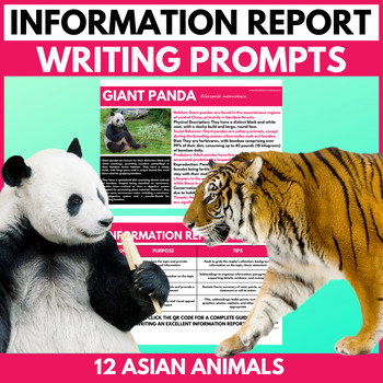 Preview of Asian Animal Report Writing Prompts | Informational & Nonfiction Text Structures