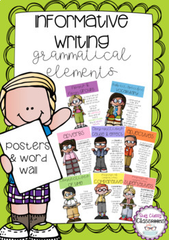 Preview of Information Reports Grammatical Elements - Posters & Word Wall