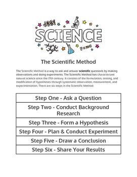 Preview of Information Sheet on the Scientific Method with matching cards