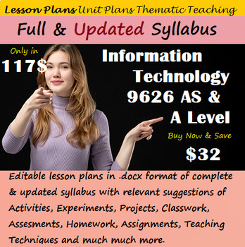 Preview of Information Technology 9626 Lesson Plans (Full & Latest Syllabus) AS & A Level
