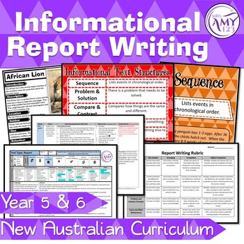 Preview of Information Report Writing Unit -Year 5 and 6- Aligned with ACARA