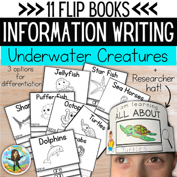 Preview of Information Writing Underwater Creatures Flip Book BUNDLE