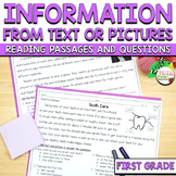 RI.1.6 Information from Text or Pictures Reading Passages 