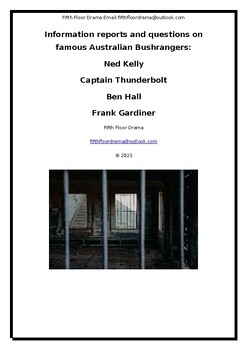 Preview of Information reports and questions on famous Australian Bushrangers: Ned Kelly, C