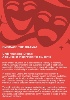 Preview of Information sheet on the benefits of Drama for parents, staff and students.