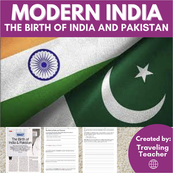 Preview of Informational Article: Birth of India & Pakistan: Reading Passages + Activities