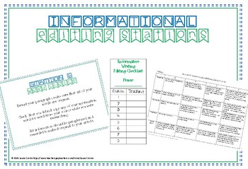 Preview of Informational Article Editing Stations with Rubric