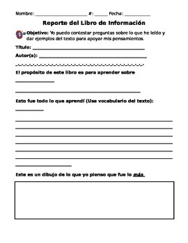 book report in spanish pdf