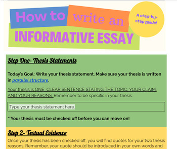 Preview of Informational Essay Step-by-Step Guide