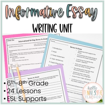 Preview of Informational Essay Writing Unit for Grades 6-8 (24 Lessons)