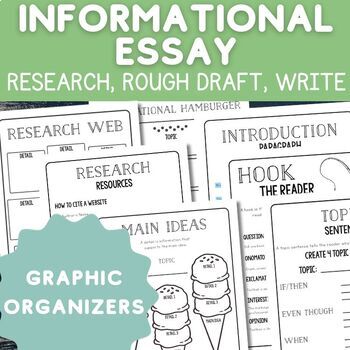 Preview of Informational Essay Writing Workbook Graphic Organizers for Expository Writing